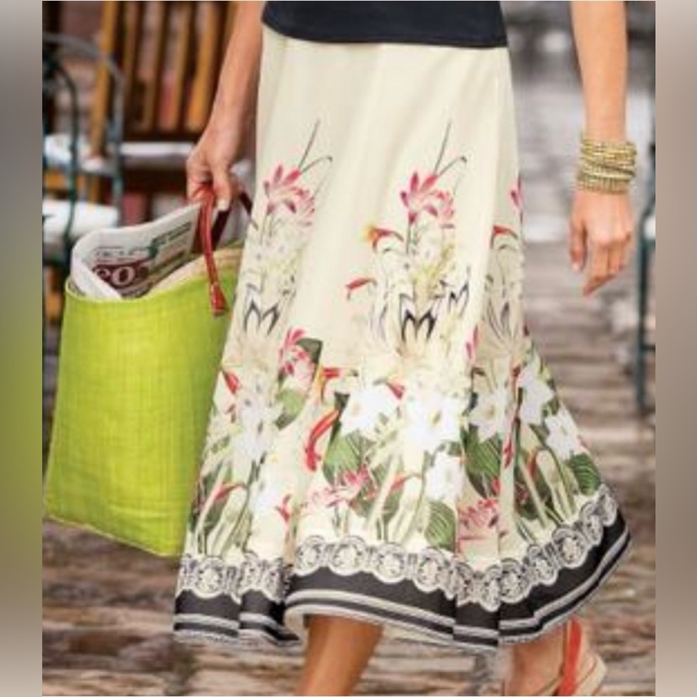 Soft Surroundings Spring Meadows midi skirt, XL - Picture 1 of 8